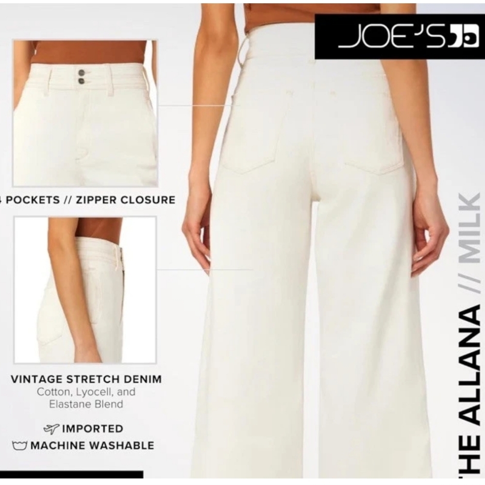 Joe's Jeans The Allana High Rise Wide Leg Jeans In Milk - Picture 2 of 12